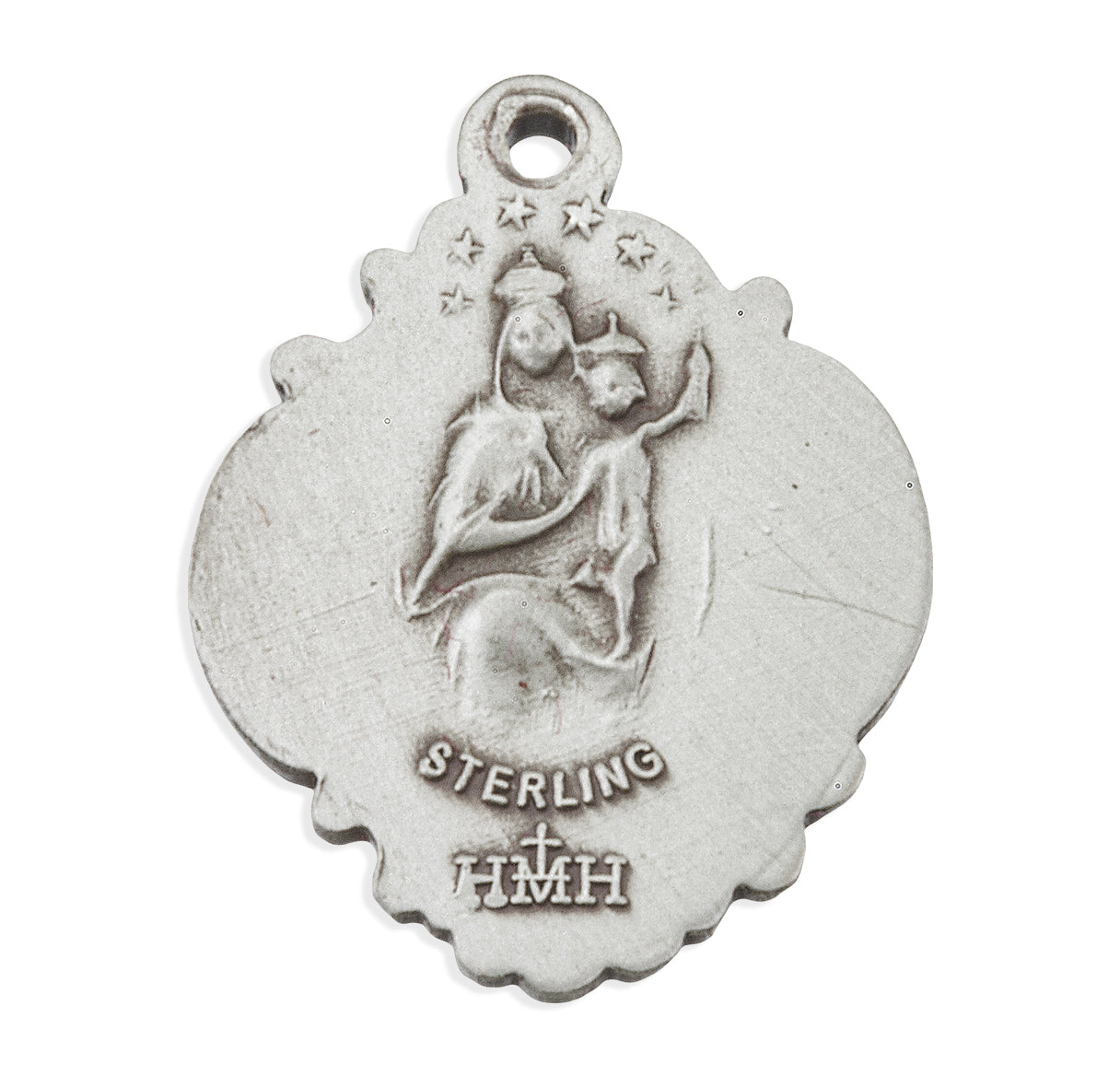 Sterling Silver Scapular Sacred Heart of Jesus Medal