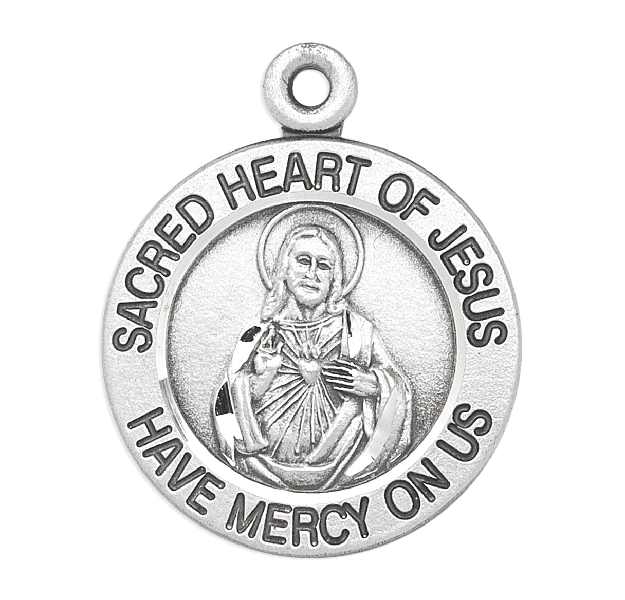 Sterling Silver Scapular Sacred Heart of Jesus Medal