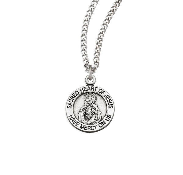 Sterling Silver Scapular Sacred Heart of Jesus Medal – The Catholic Shop
