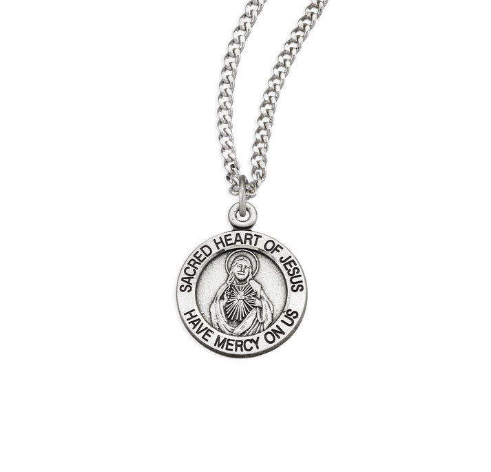Sterling Silver Scapular Sacred Heart of Jesus Medal – The Catholic Shop