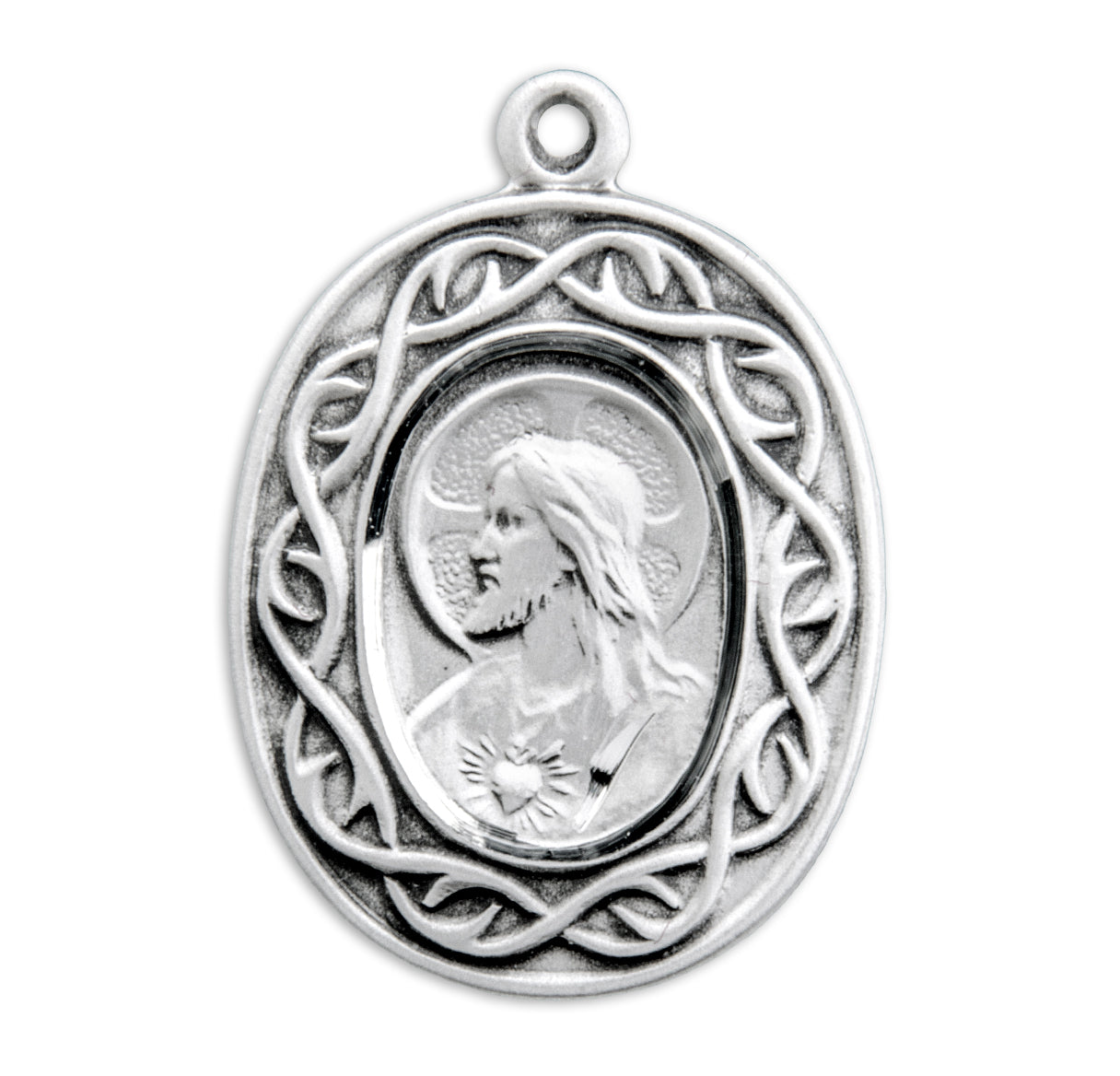 Crown of Thorns Sterling Silver Scapular Medal