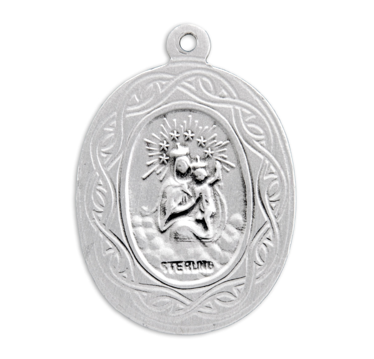 Crown of Thorns Sterling Silver Scapular Medal