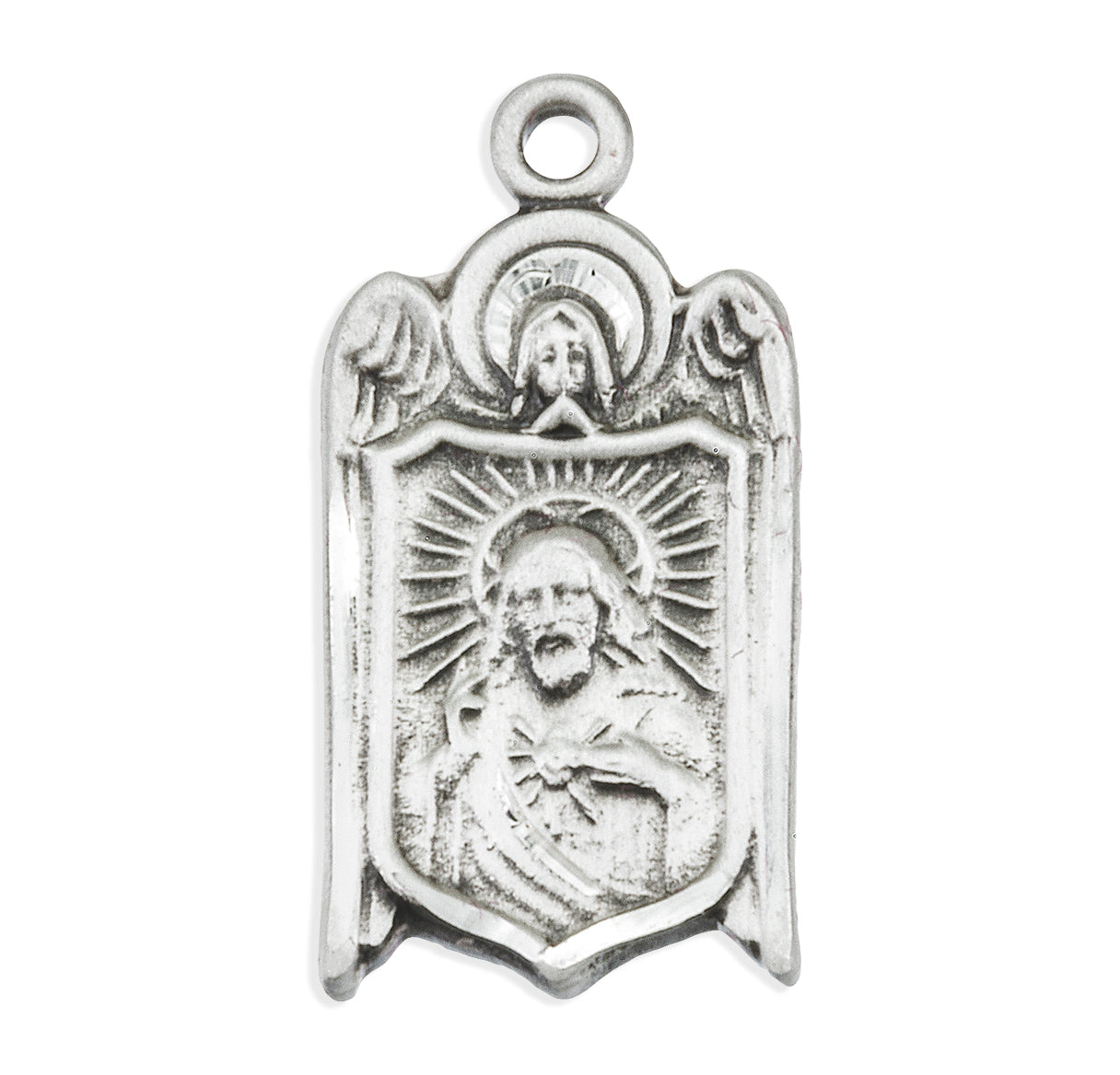 Sterling Scapular Heart of Jesus Medal