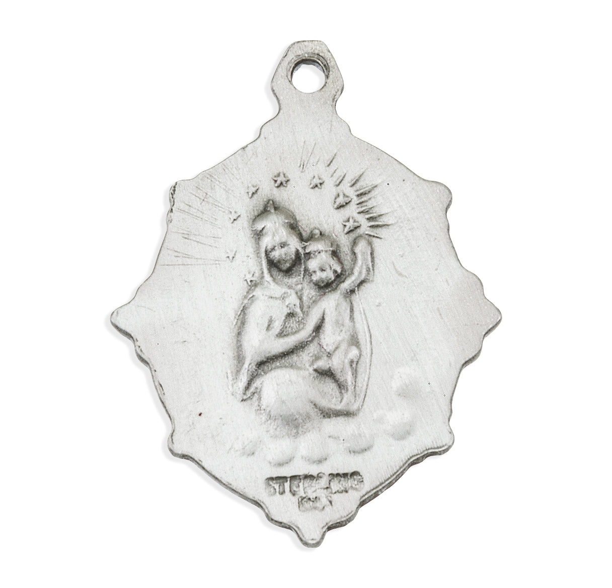 Sterling Silver Scapular Sacred Heart of Jesus Medal