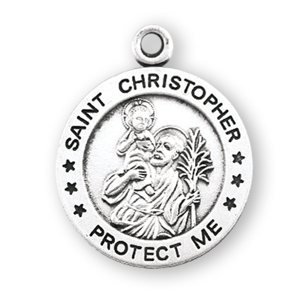 Saint Christopher Round Sterling Silver Medal