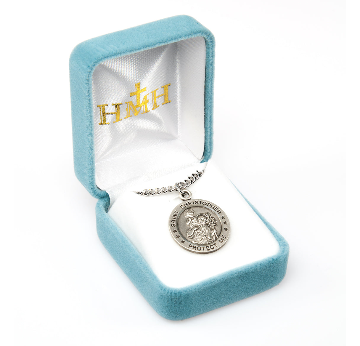 Saint Christopher Round Sterling Silver Medal