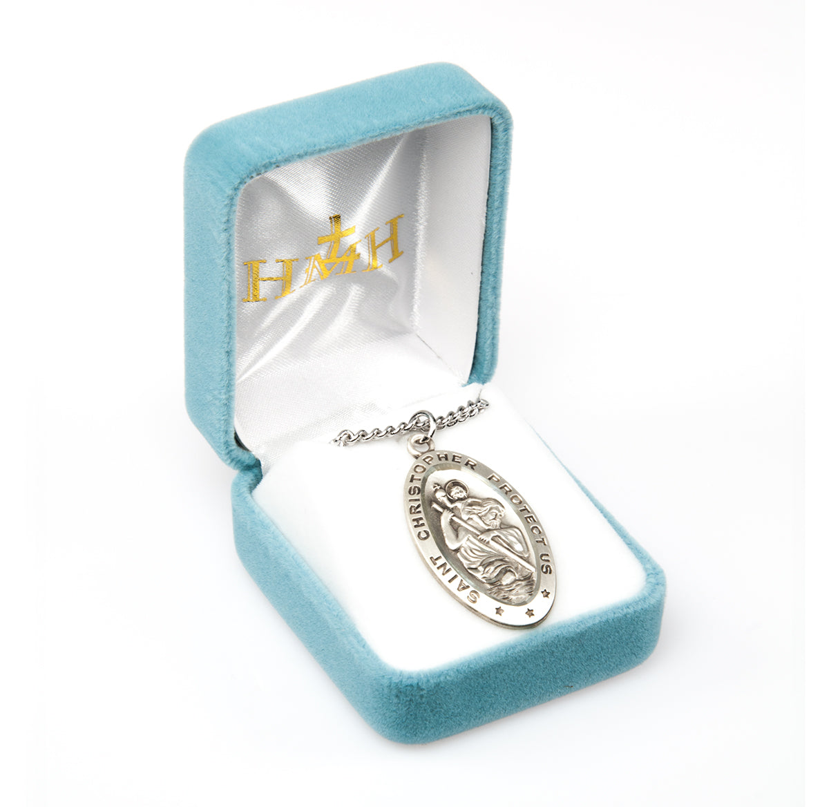 Saint Christopher Oval Saint Christopher Sterling Silver Medal