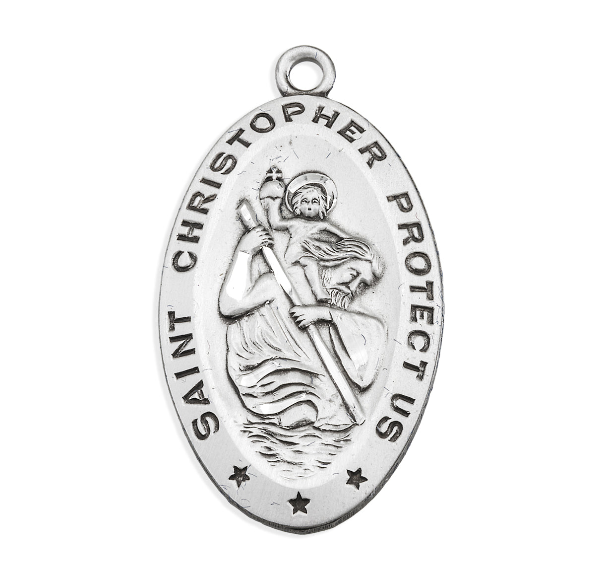 Saint Christopher Oval Saint Christopher Sterling Silver Medal