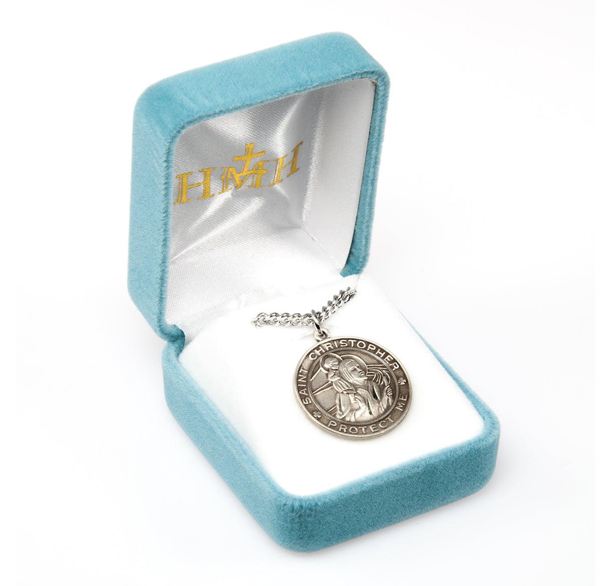 Saint Christopher Round Sterling Silver Medal