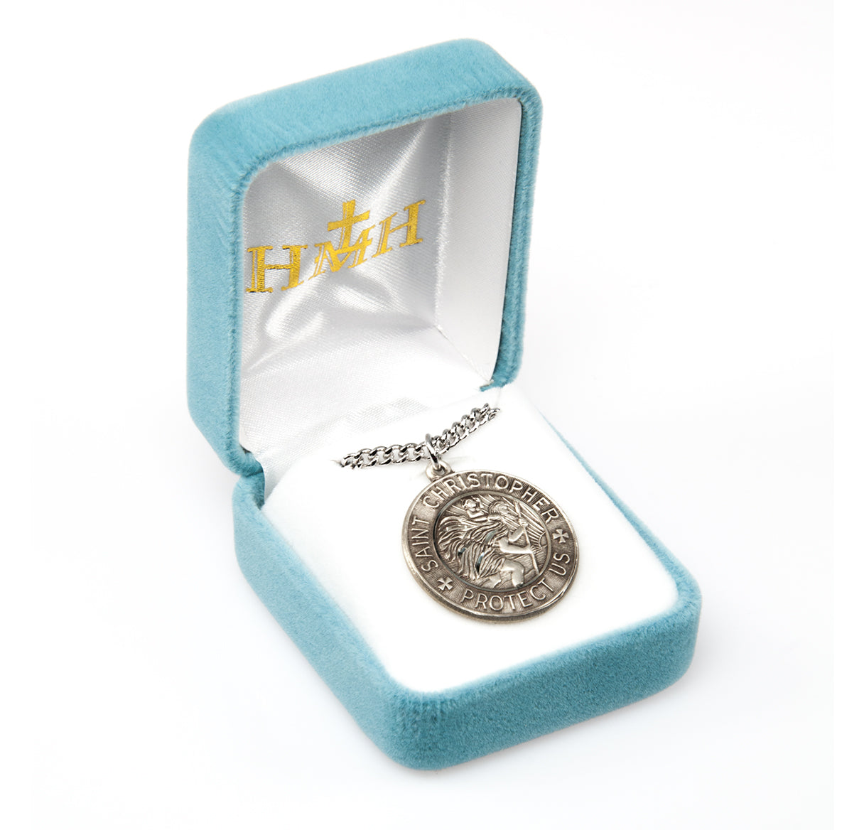 Saint Christopher Round Sterling Silver Medal