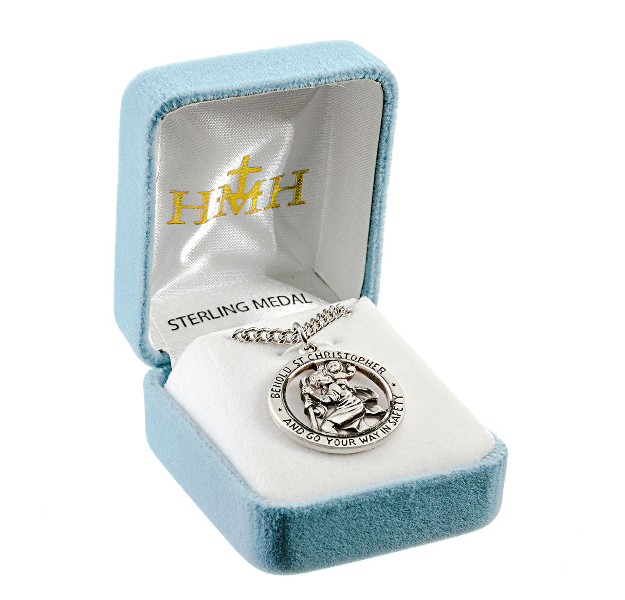 Saint Christopher Round Sterling Silver Medal