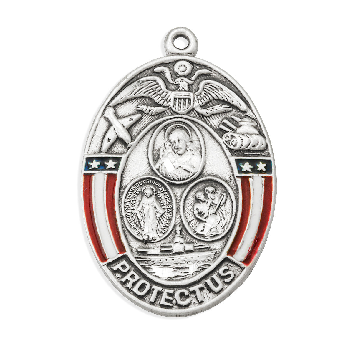 Sterling Silver Oval Military Medal