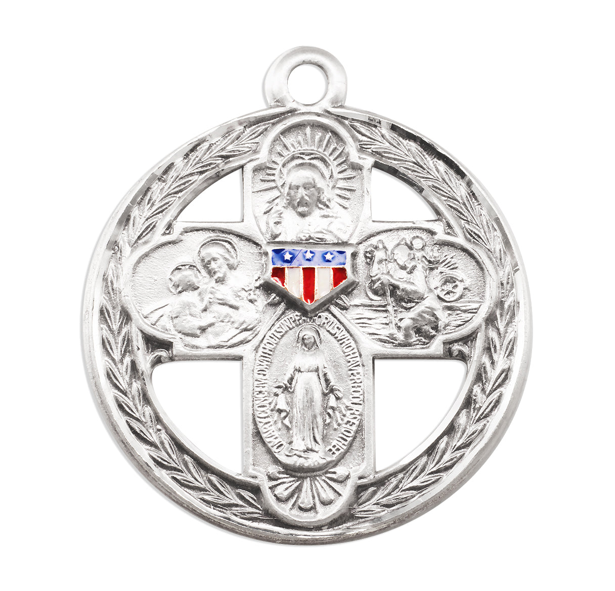 Sterling Silver Enameled Military 4-Way