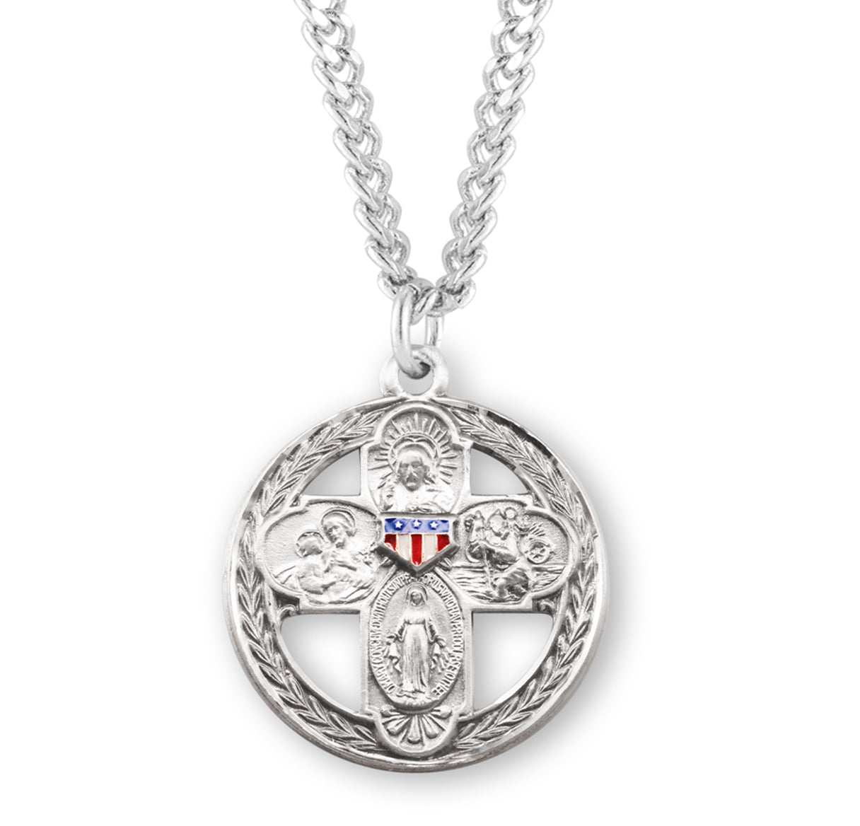 Sterling Silver Enameled Military 4-Way