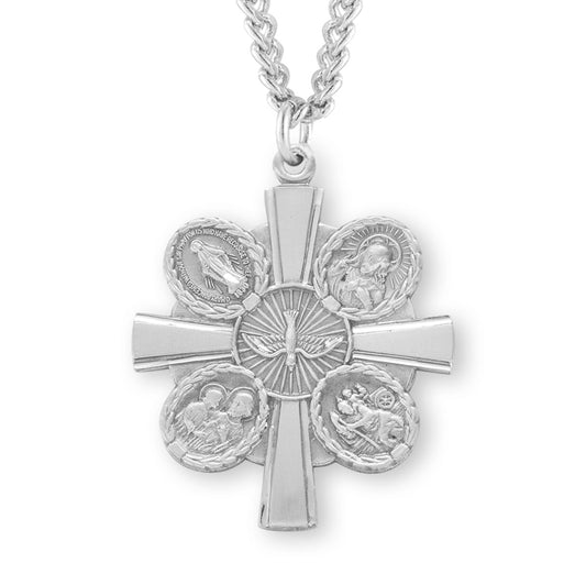 Sterling Silver 4-Way Medal