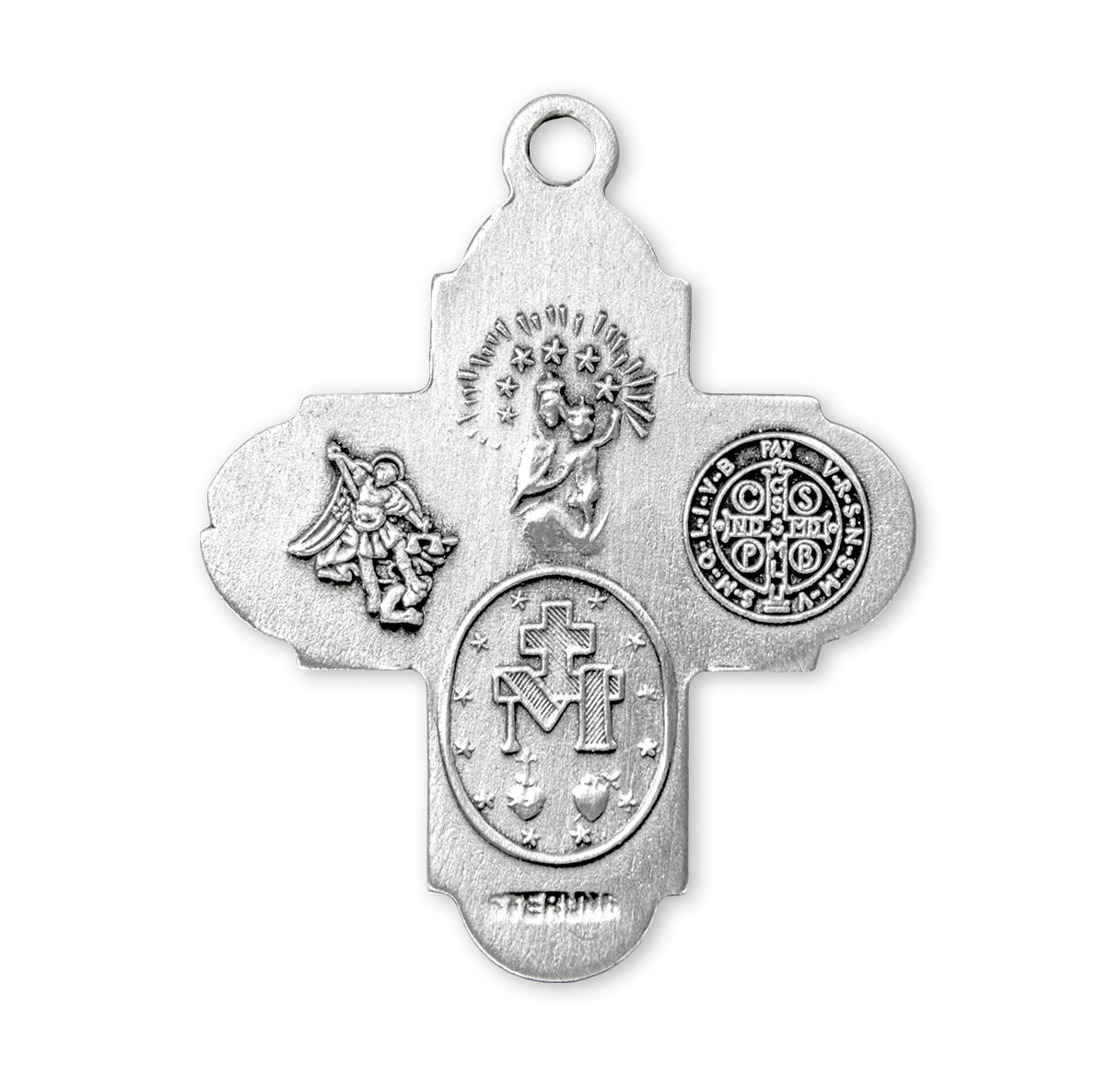 Saint Benedict Sterling Silver Four Way Medal