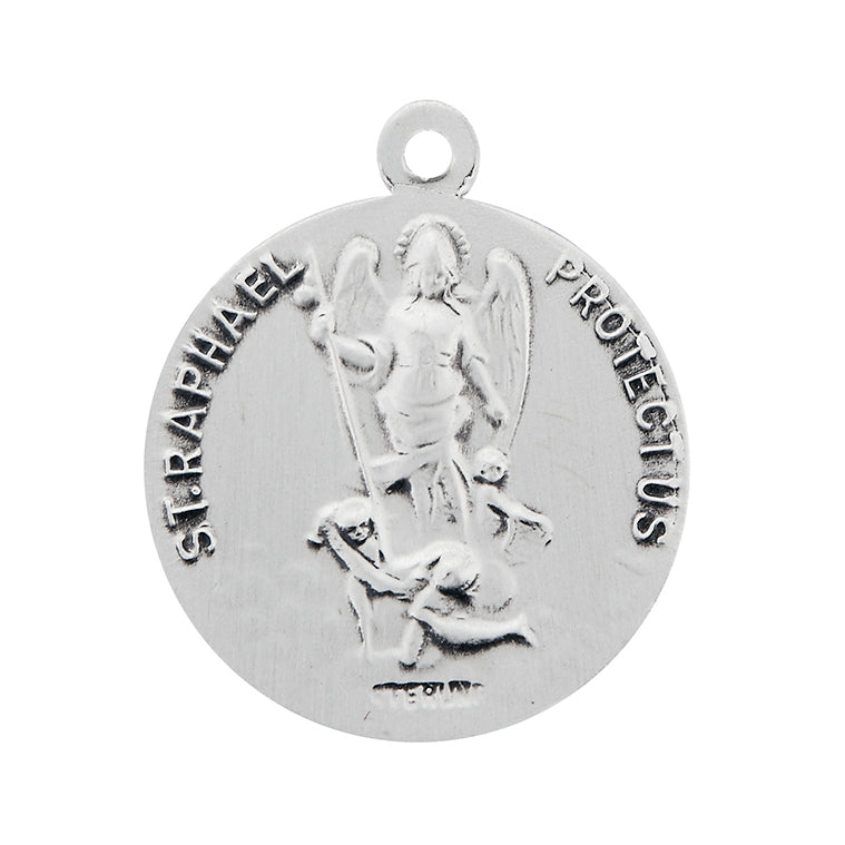 Saint Christopher and Saint Raphael Double Sided Sterling Silver Medal