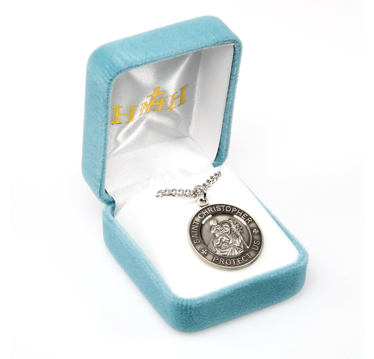 Saint Christopher Round Sterling Silver Medal
