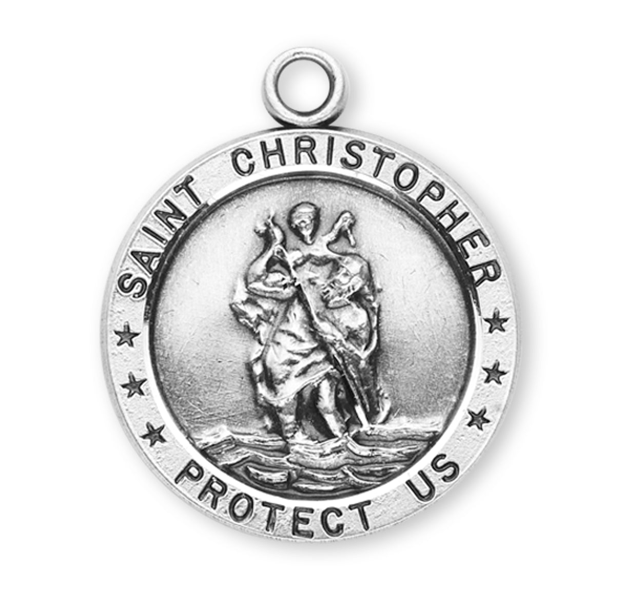 Saint Christopher Round Sterling Silver Medal