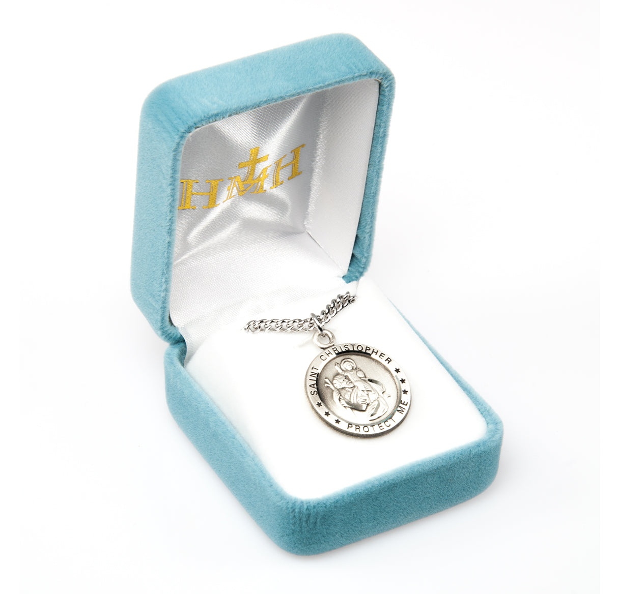 Saint Christopher Round Sterling Silver Medal