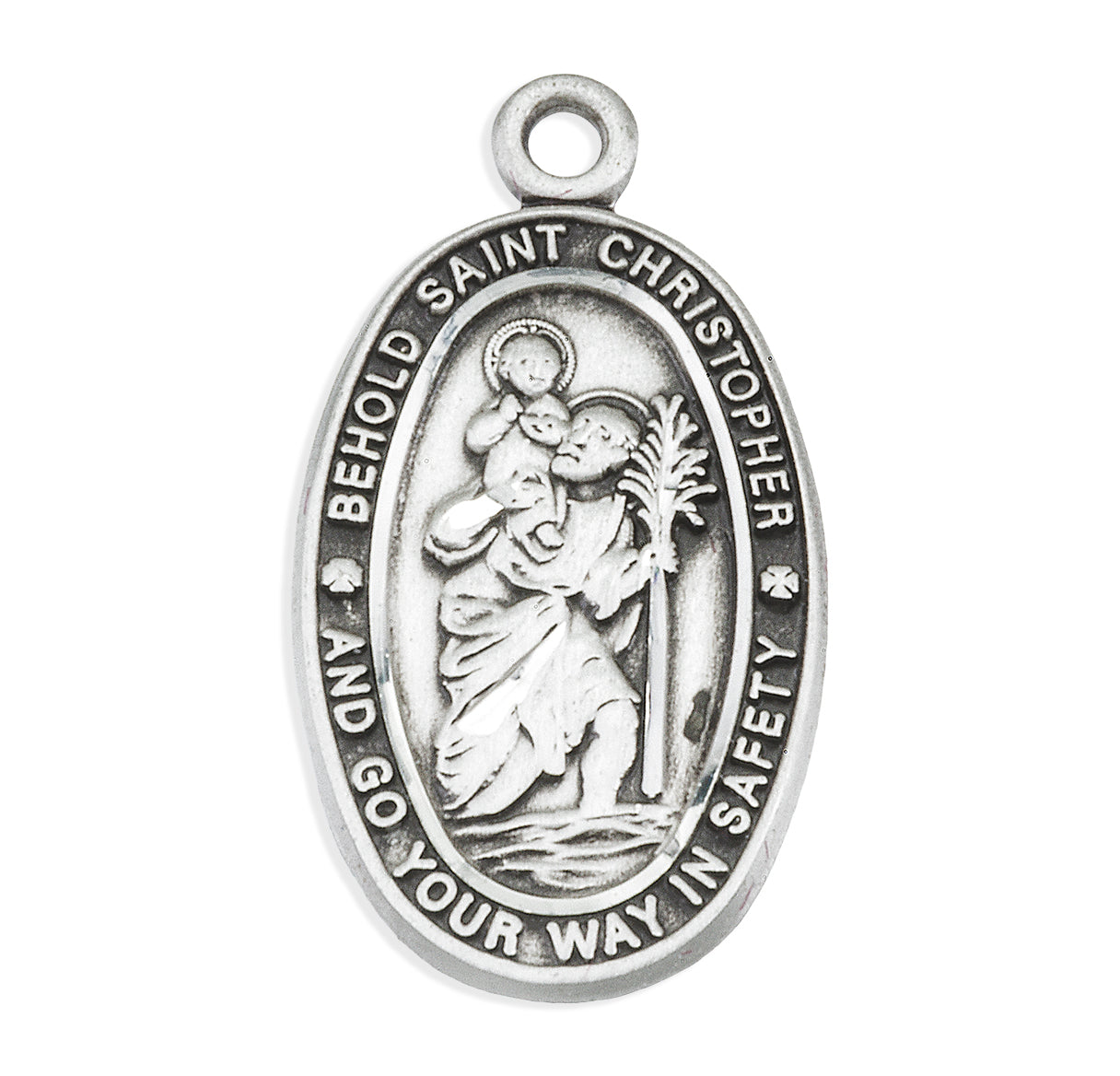 Saint Christopher Oval Sterling Silver Medal