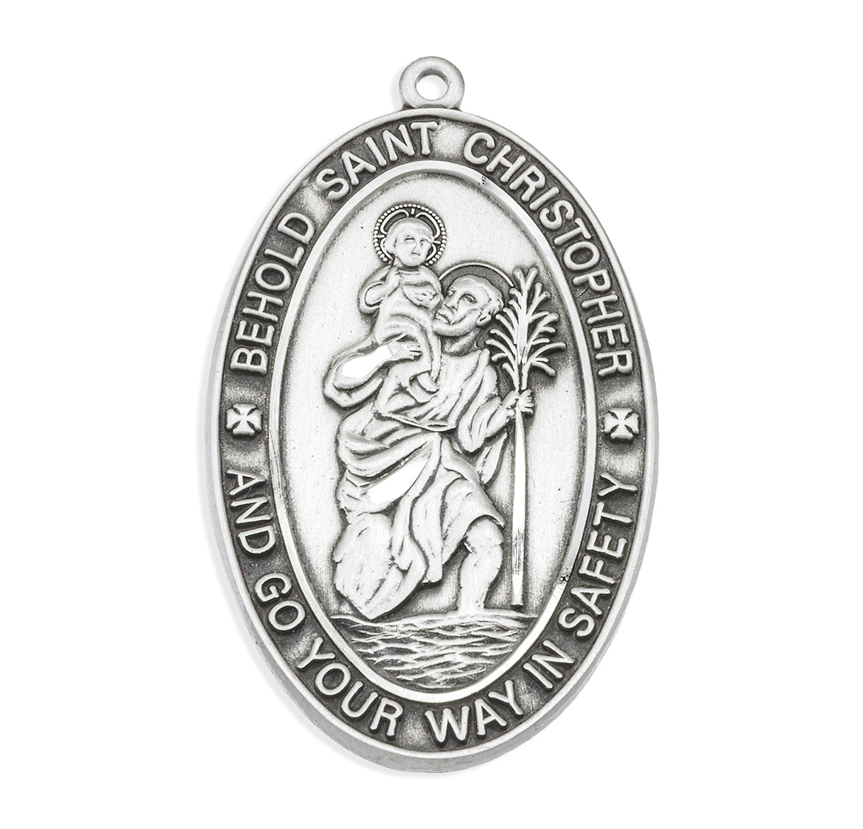 Saint Christopher Oval Sterling Silver Medal