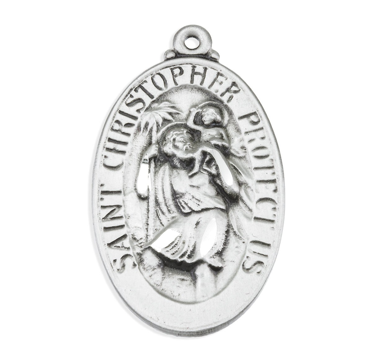 Saint Christopher Oval Sterling Silver Medal