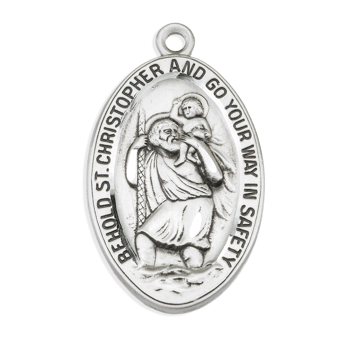 Saint Christopher Oval Sterling Silver Medal