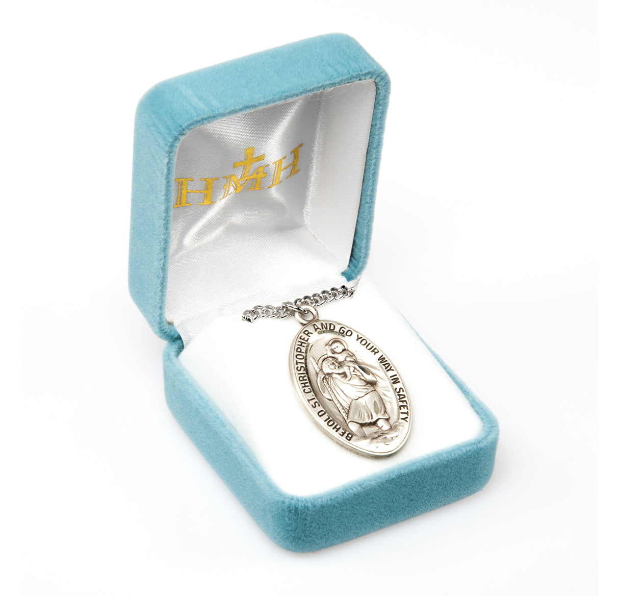 Saint Christopher Oval Sterling Silver Medal