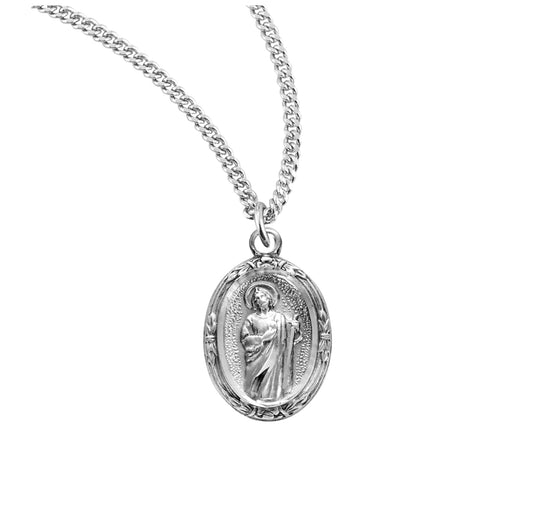 Saint Jude Oval Sterling Silver Medal