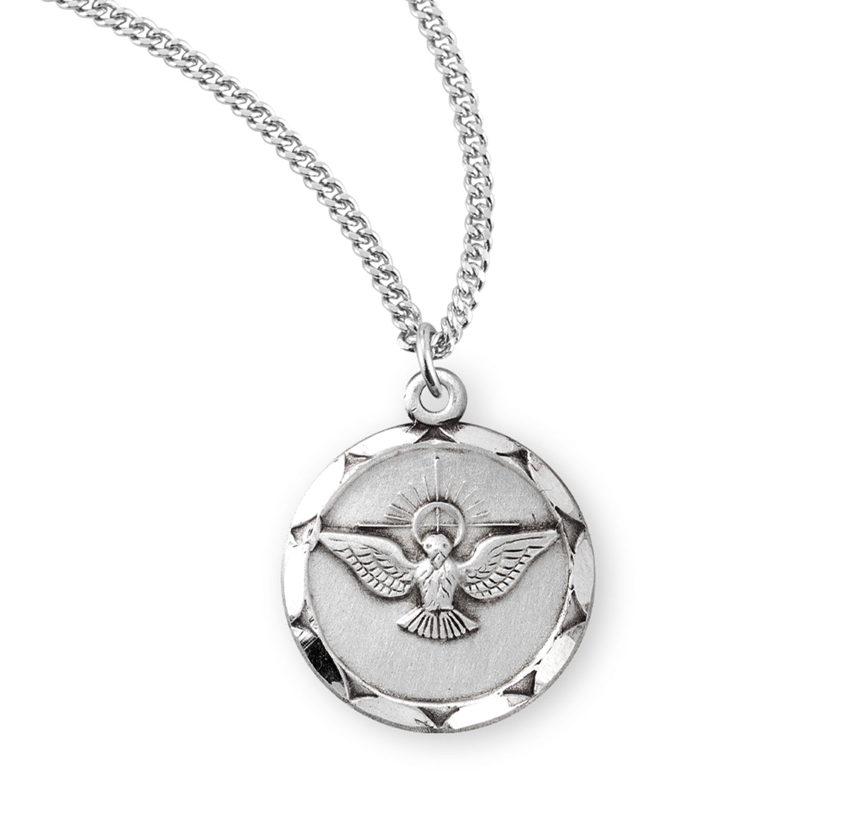 Holy Spirit Round Sterling Silver Medal