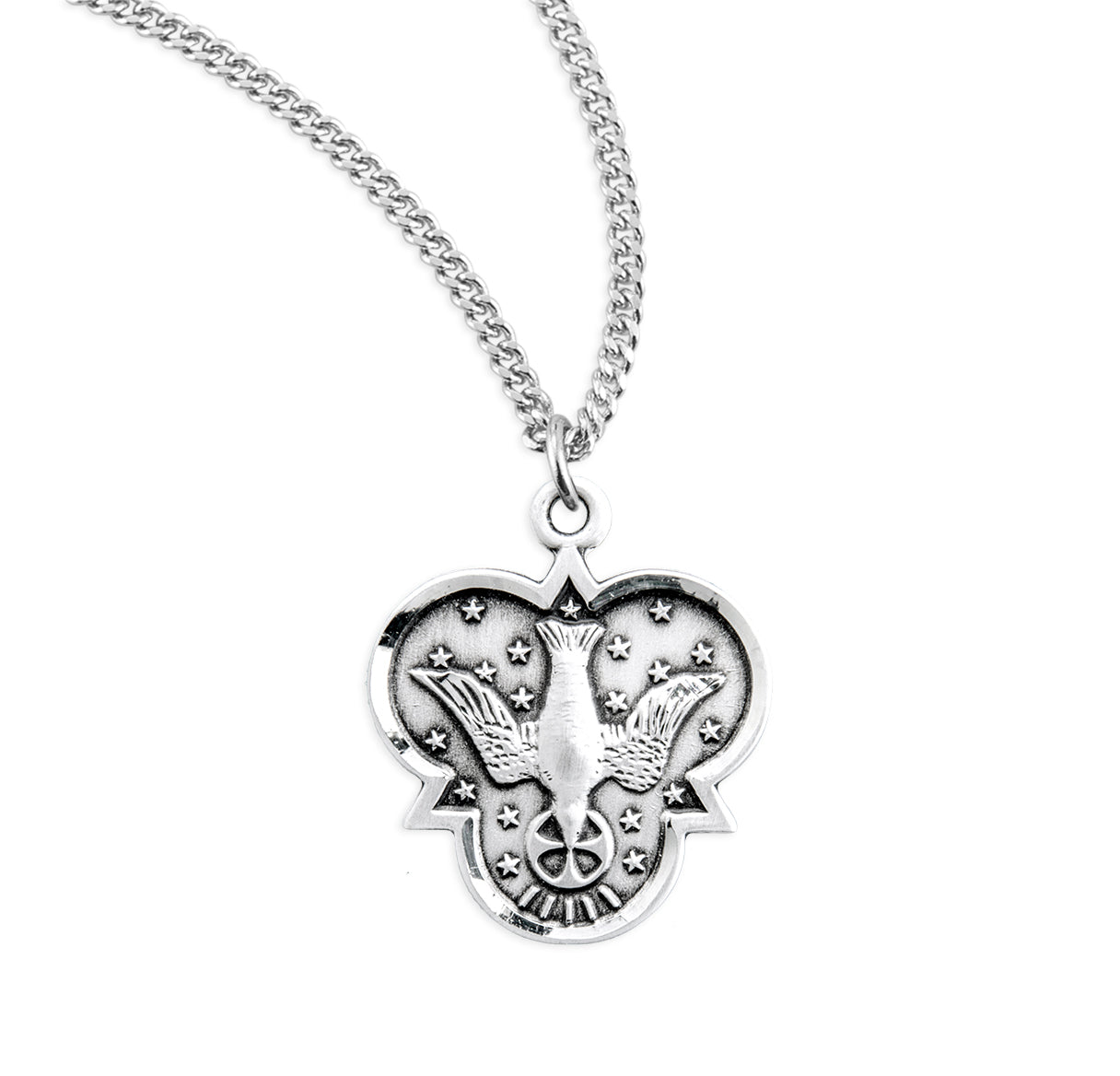 Holy Spirit Sterling Silver Trinity Symbol Medal