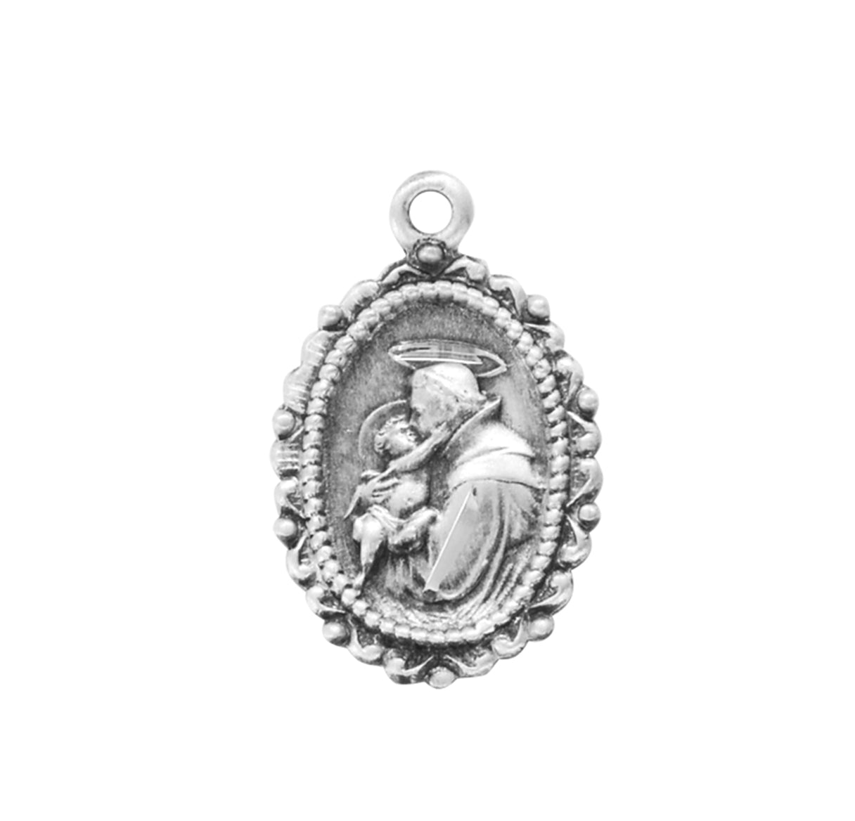 Saint Anthony Oval Sterling Silver Medal