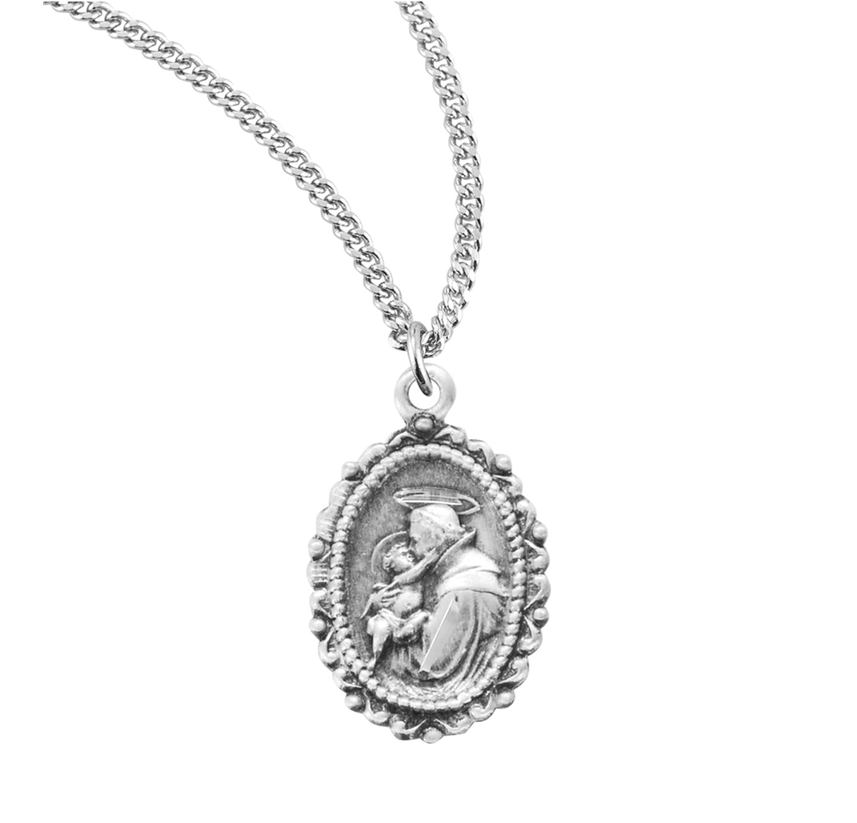 Saint Anthony Oval Sterling Silver Medal