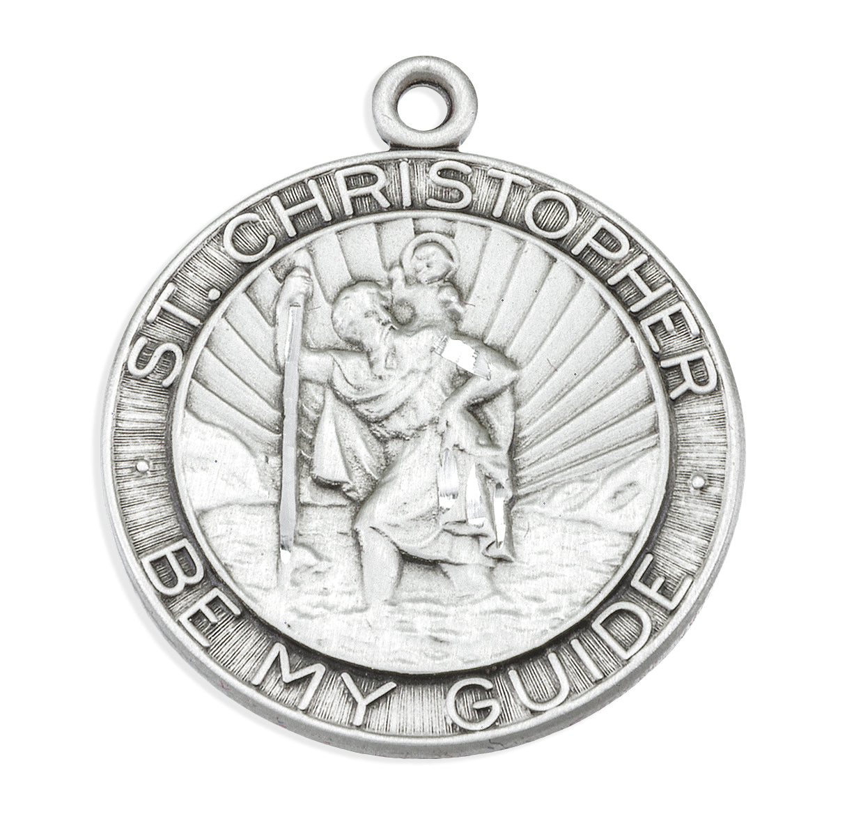 Saint Christopher Round Sterling Silver Medal