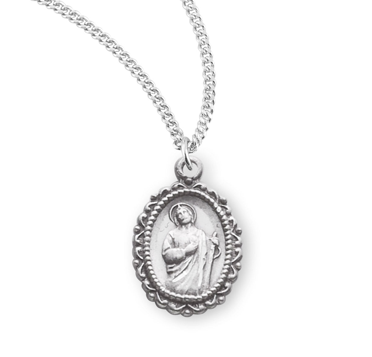 Saint Jude Oval Sterling Silver Medal