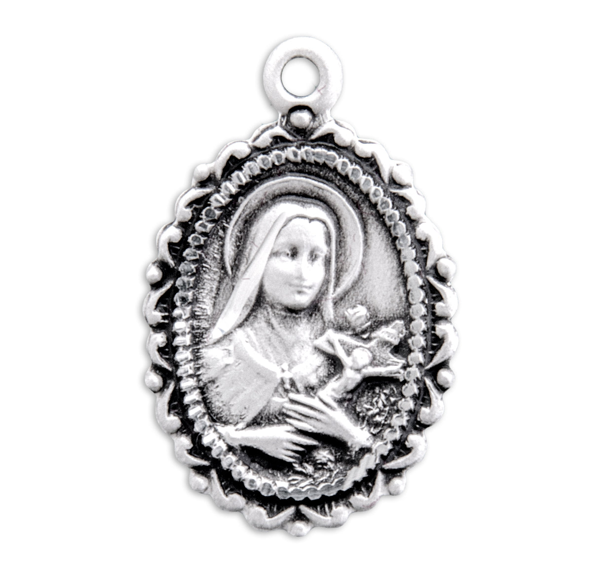 Saint Therese of Lisieux Oval Sterling Silver Medal