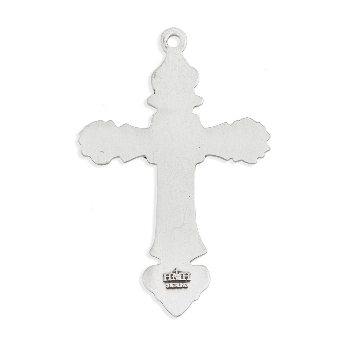 Sterling Silver Filigree Scroll Relief Design Crucifix