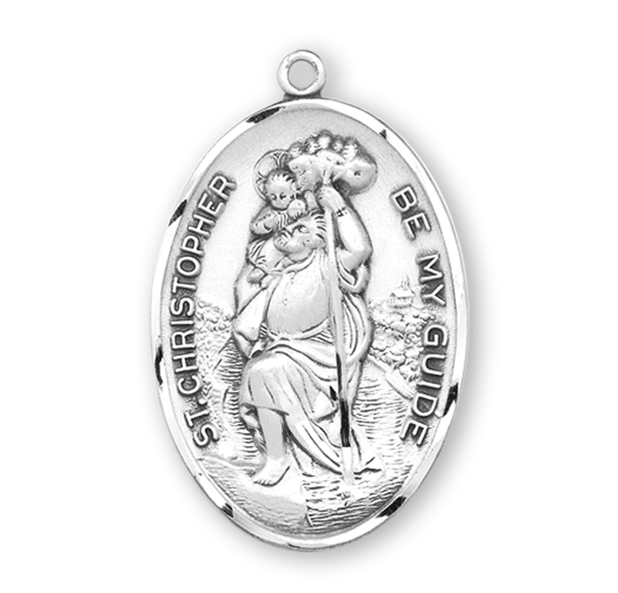 Saint Christopher Oval Sterling Silver Medal