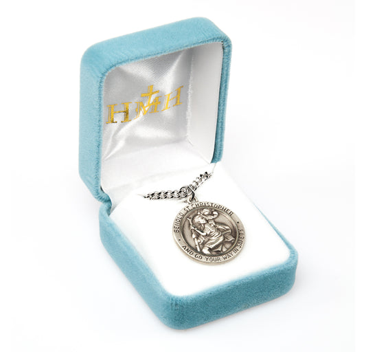 Saint Christopher Oval Sterling Silver Medal