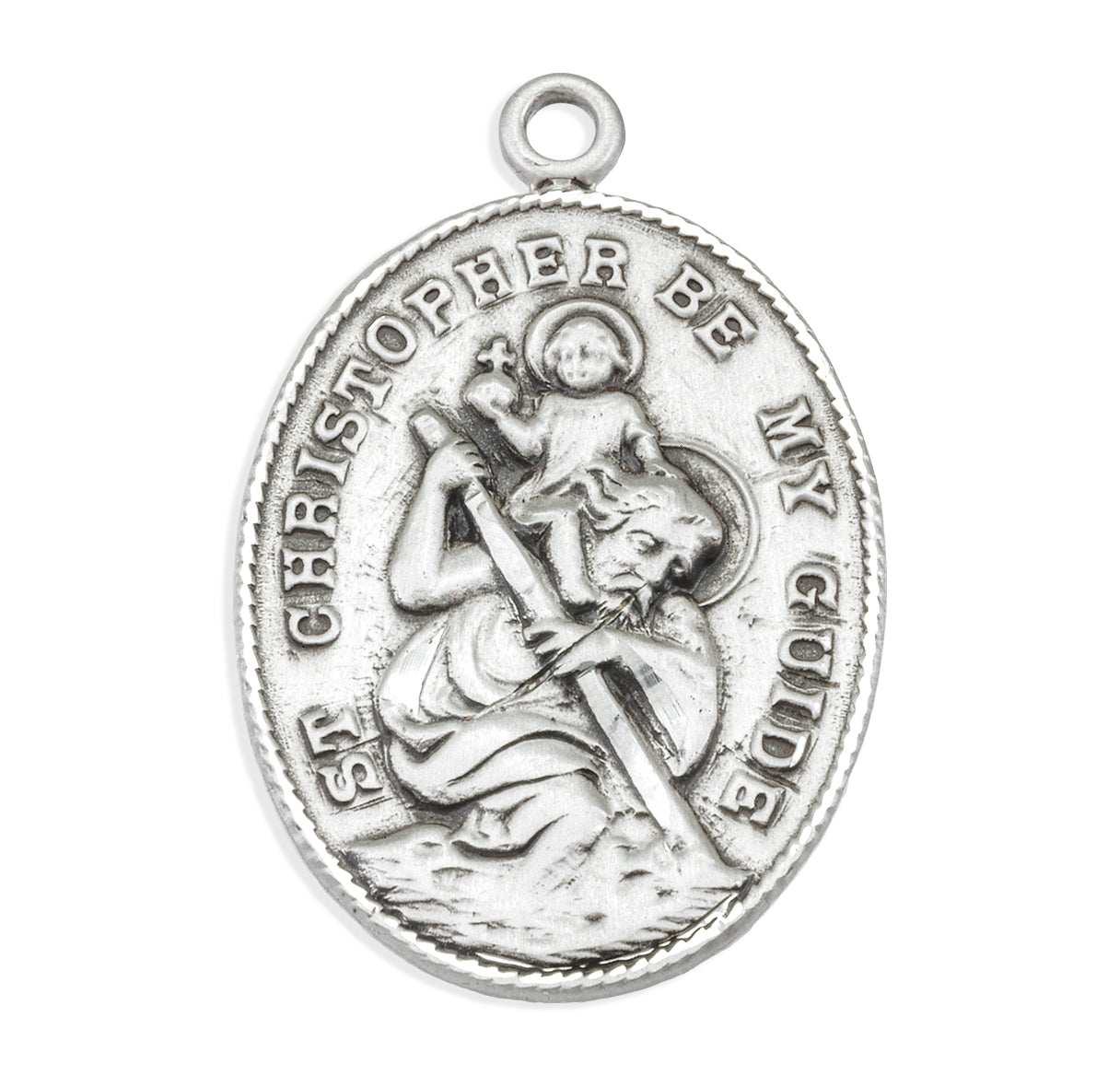 Saint Christopher Oval Sterling Silver Medal