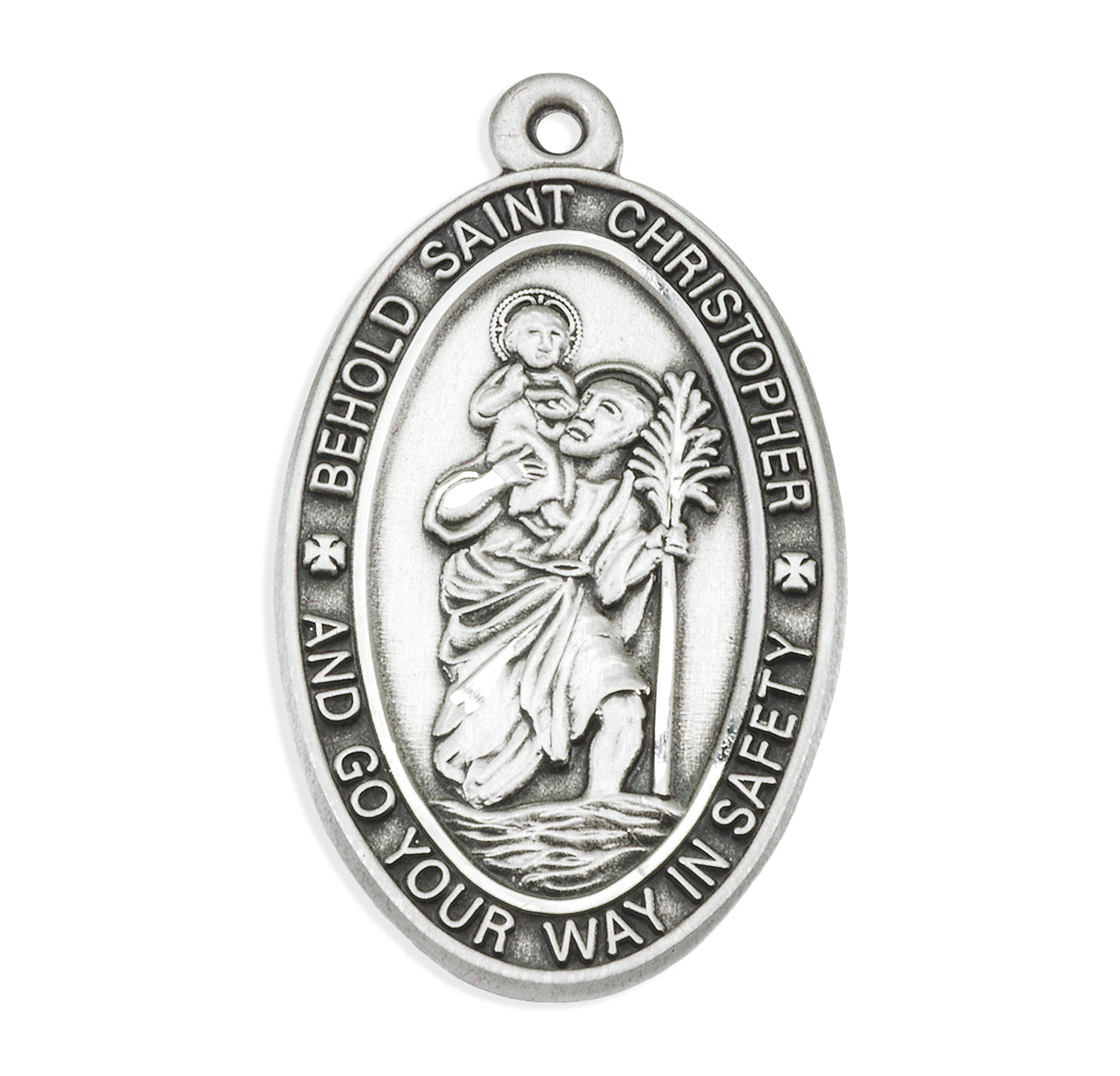 Saint Christopher Oval Sterling Silver Medal