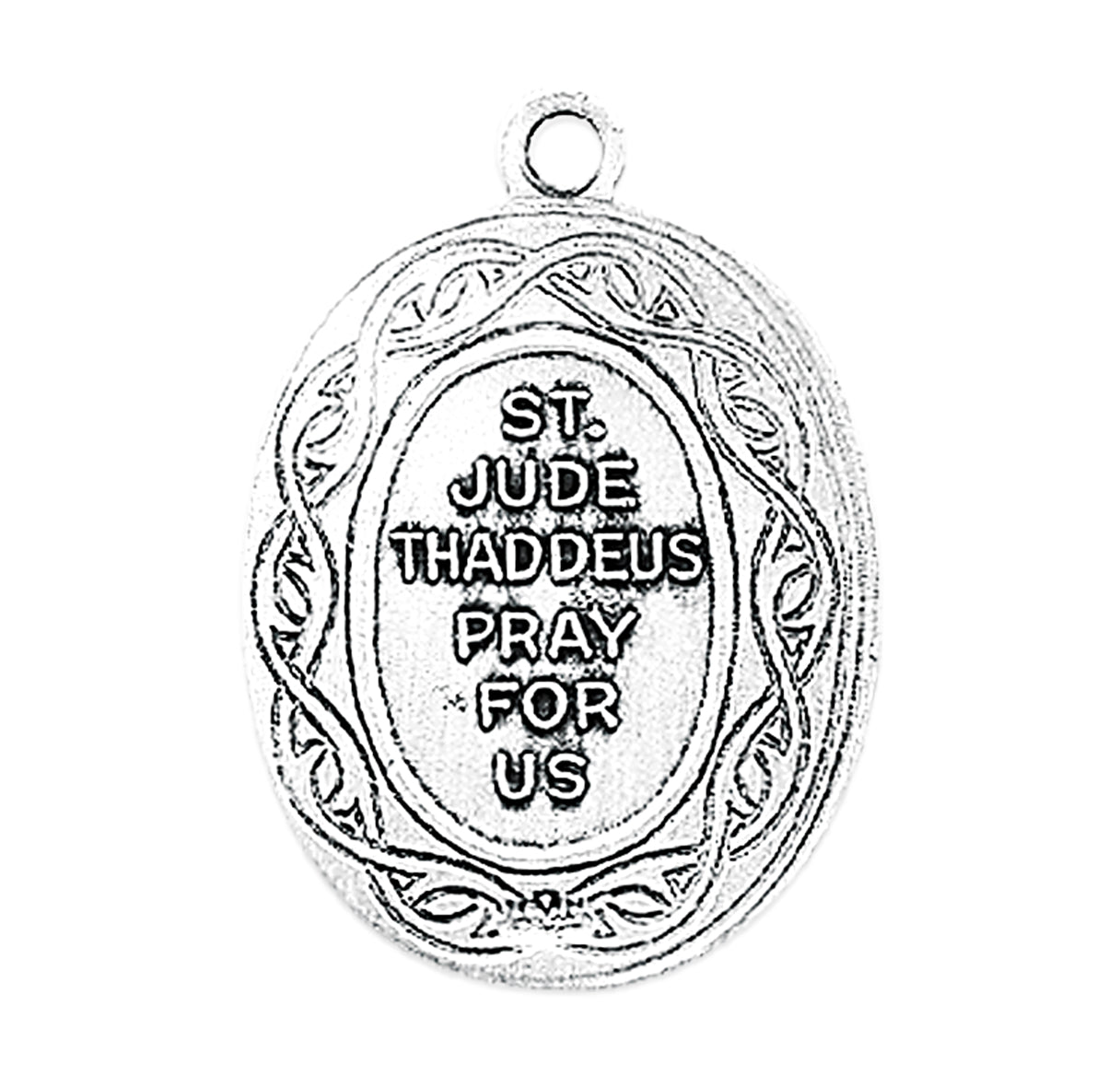 Saint Jude Thaddeus Oval Sterling Silver "Crown of Thorns" Medal