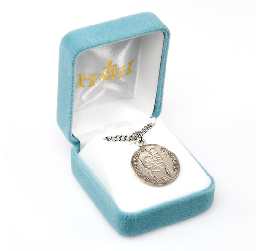 Saint Christopher Oval Sterling Silver Medal