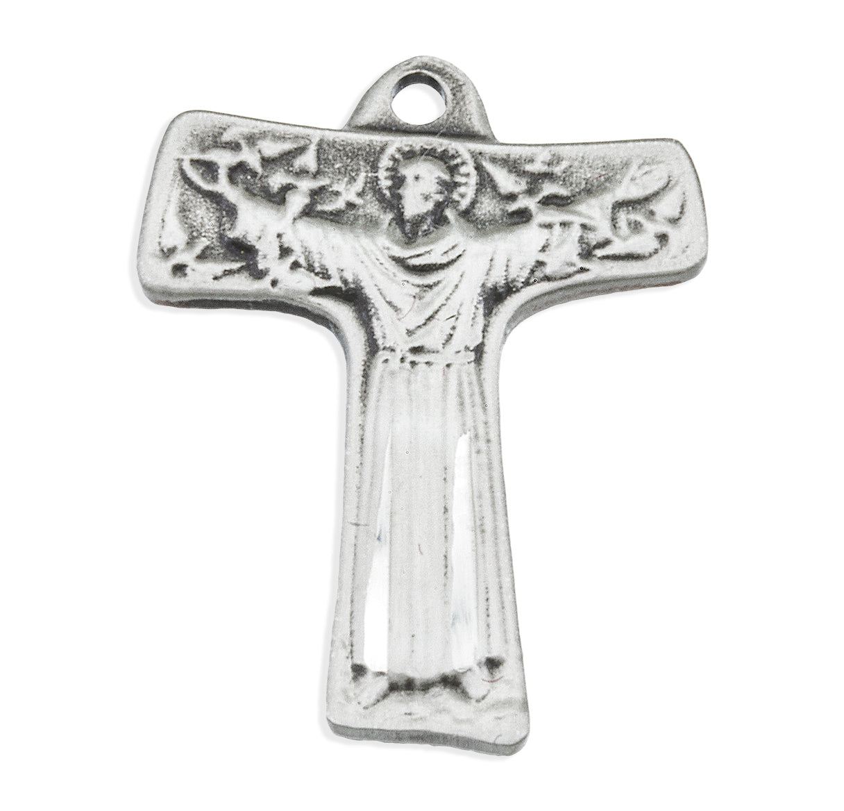Saint Francis of Assisi "Tau" Sterling Silver Cross Medal