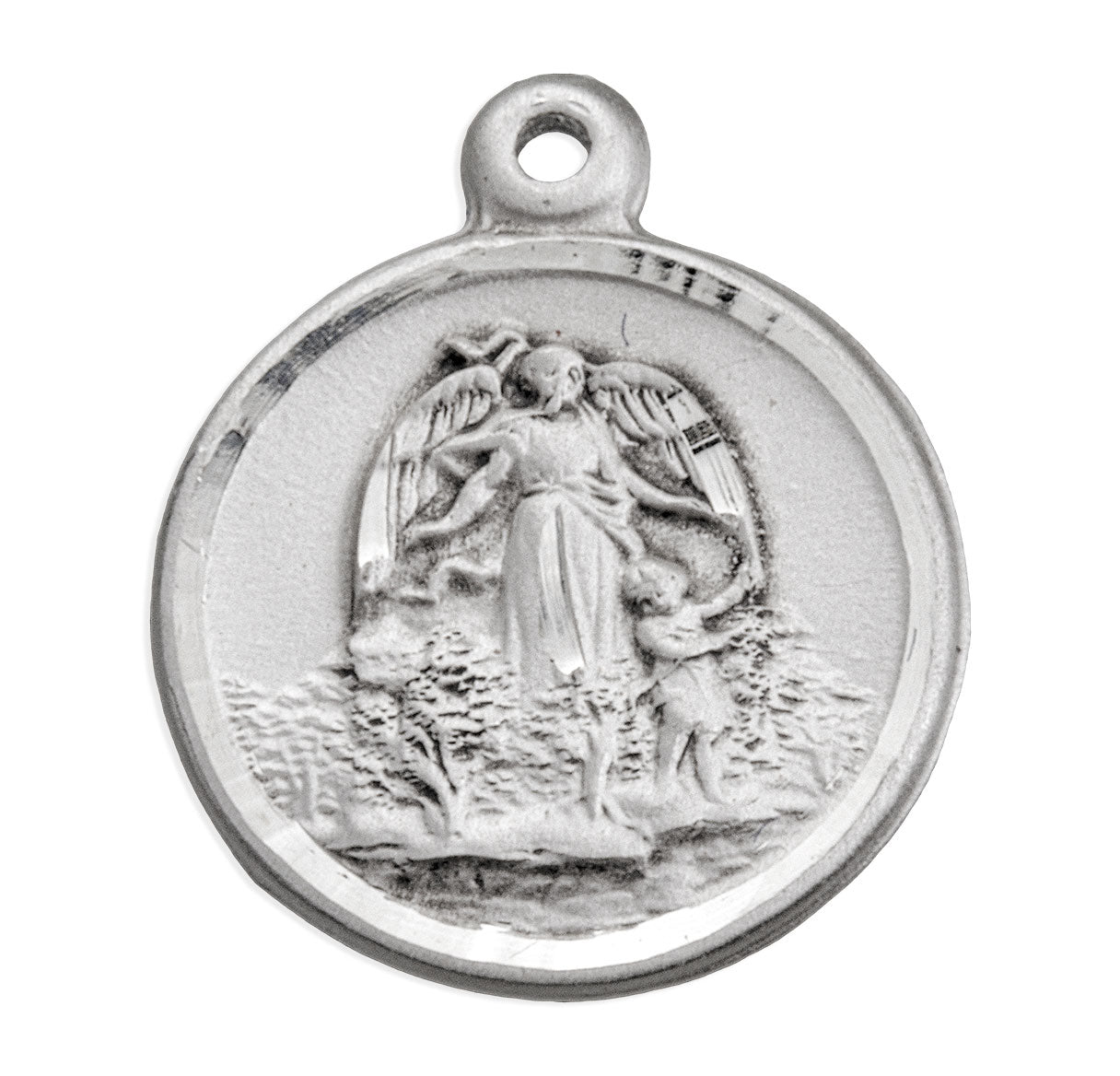 Guardian Angel Round Sterling Silver Medal