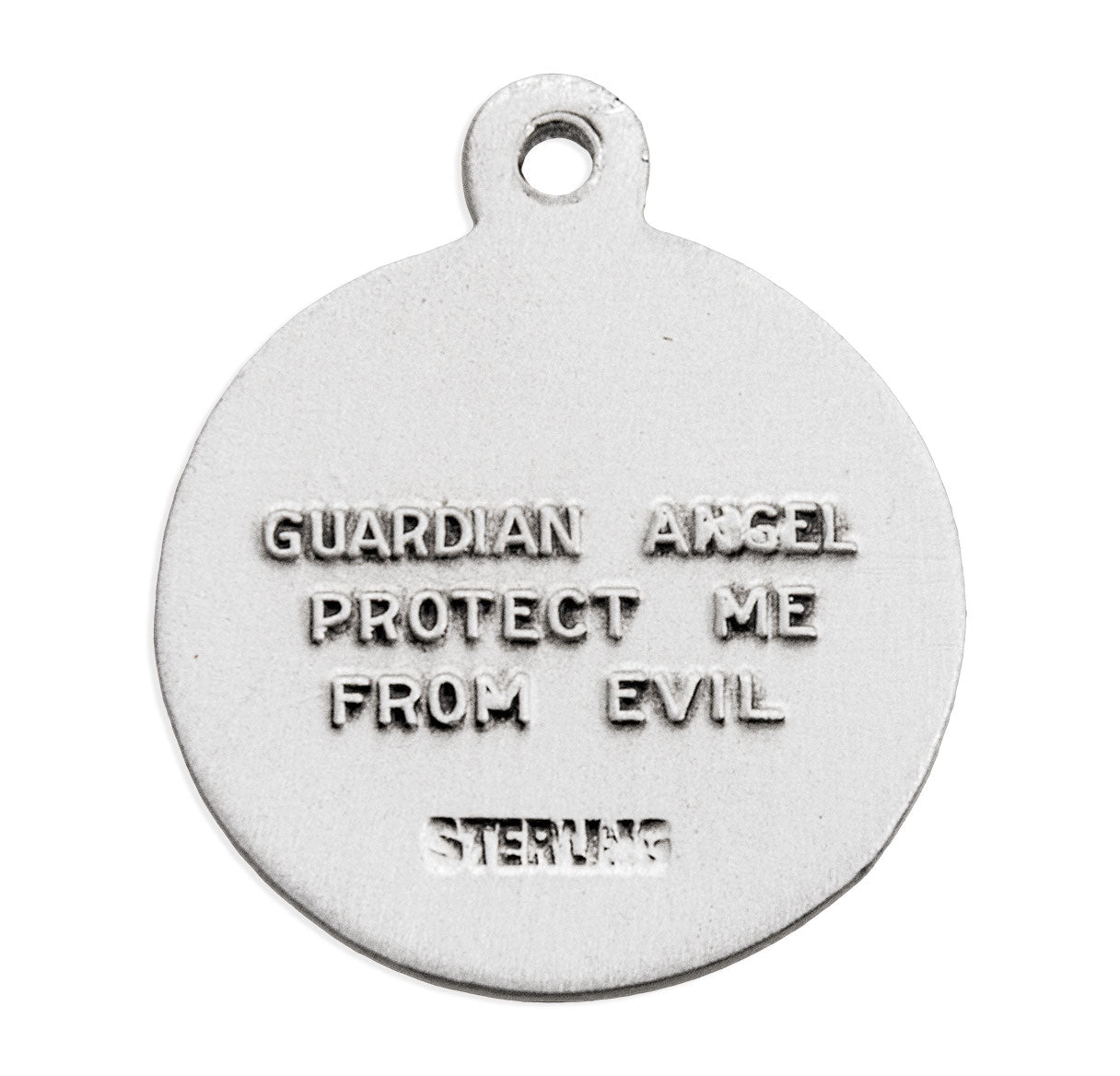 Guardian Angel Round Sterling Silver Medal