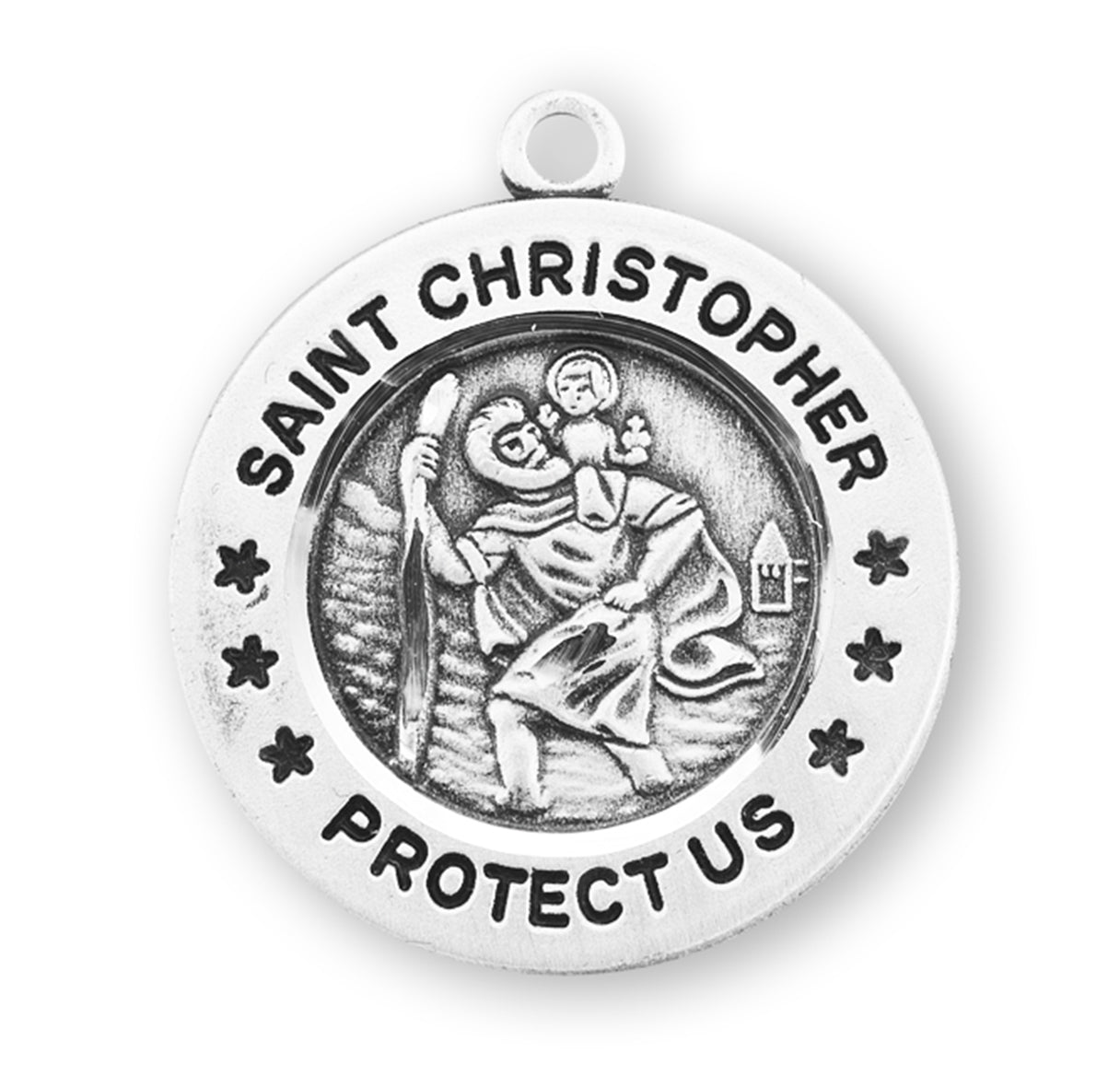 Saint Christopher Round Sterling Silver Medal