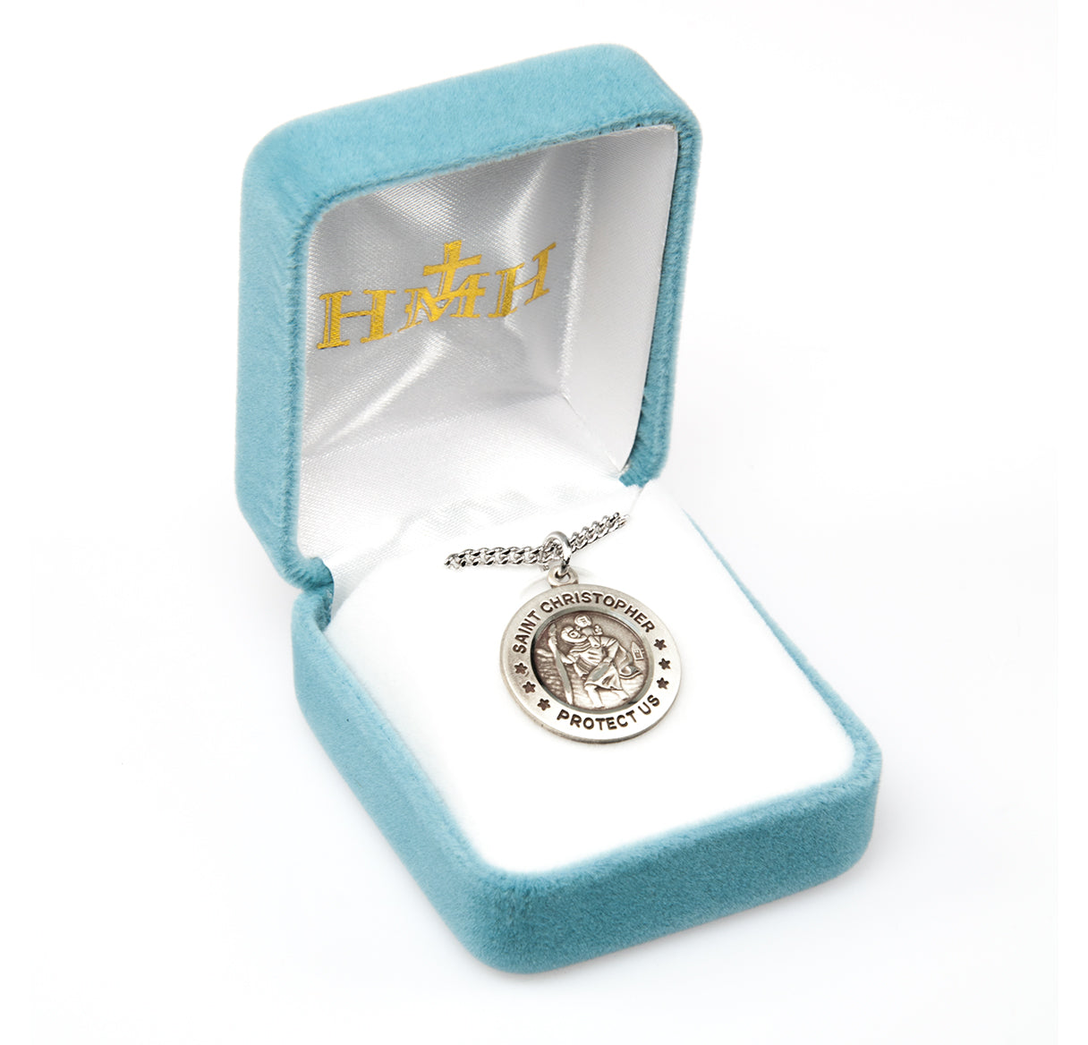 Saint Christopher Round Sterling Silver Medal