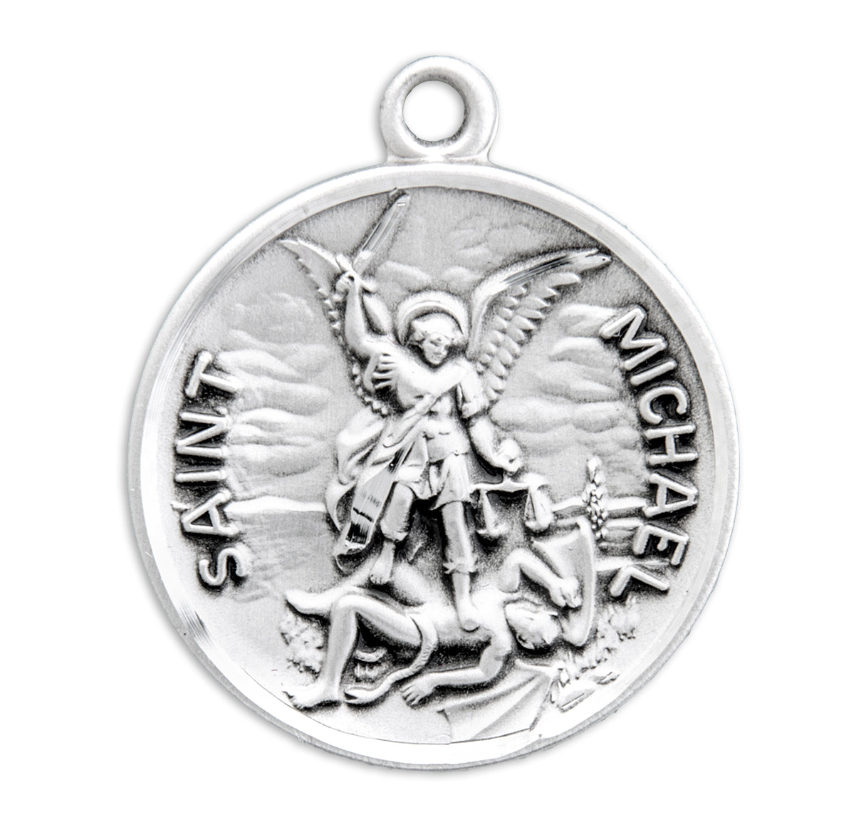 Saint Michael Round Sterling Silver Medal